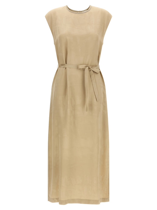 Peserico Beige Viscose Midi Dress