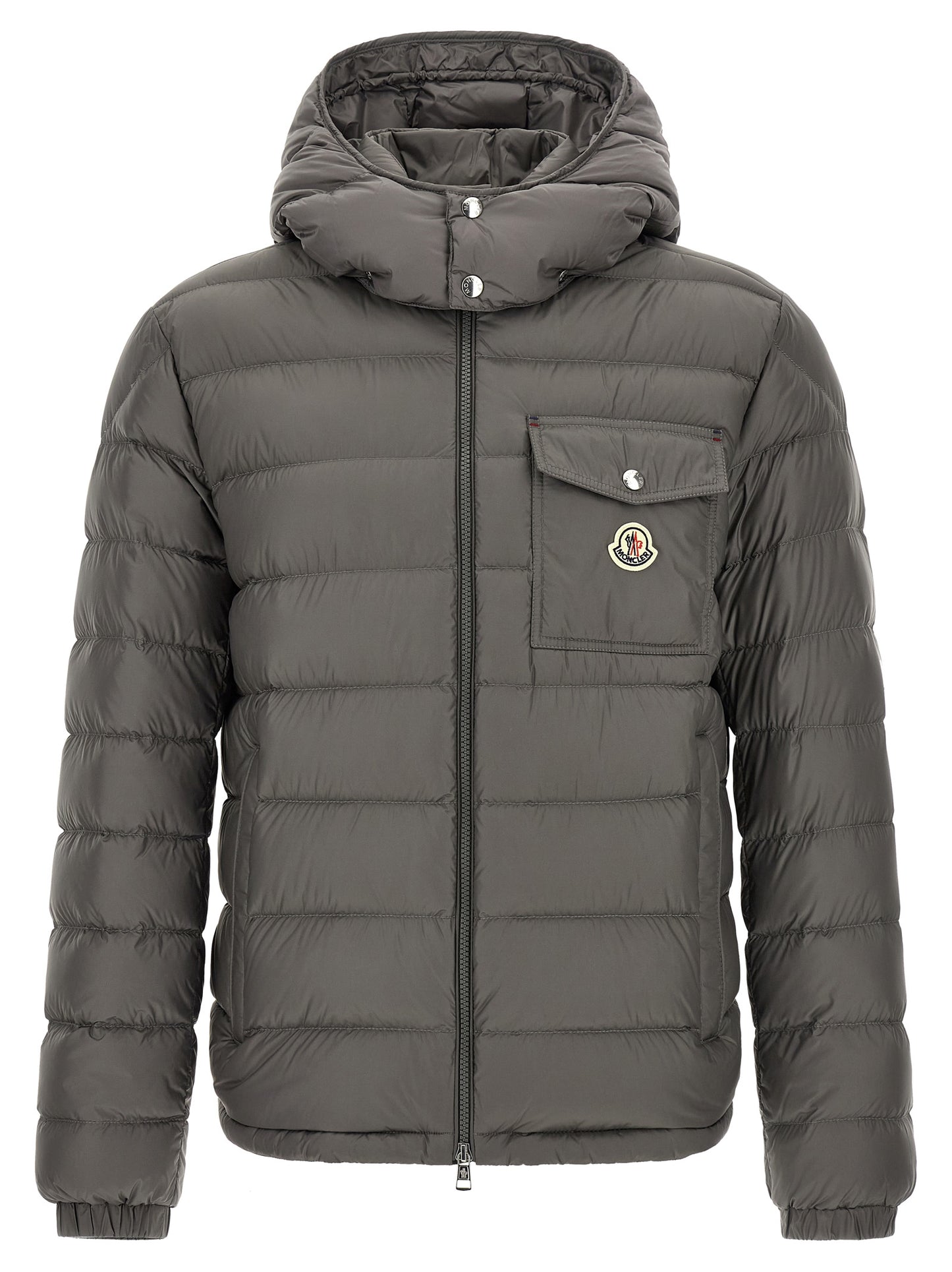 Moncler Gray Polyamide Full-Length Jacket