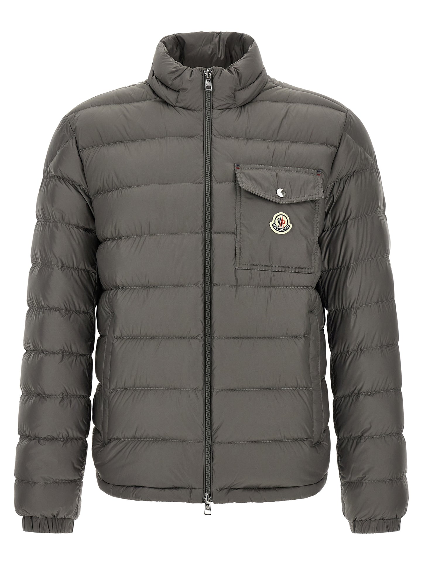 Moncler Gray Polyamide Full-Length Jacket