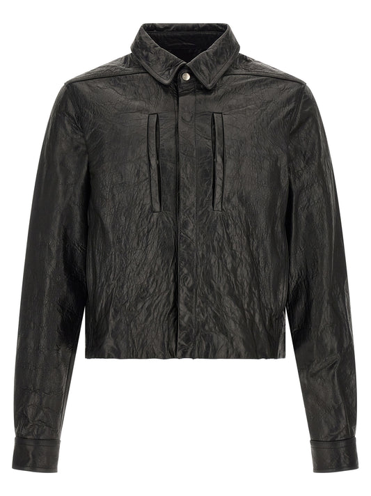 Rick Owens Black Lamb Leather Leather Jacket