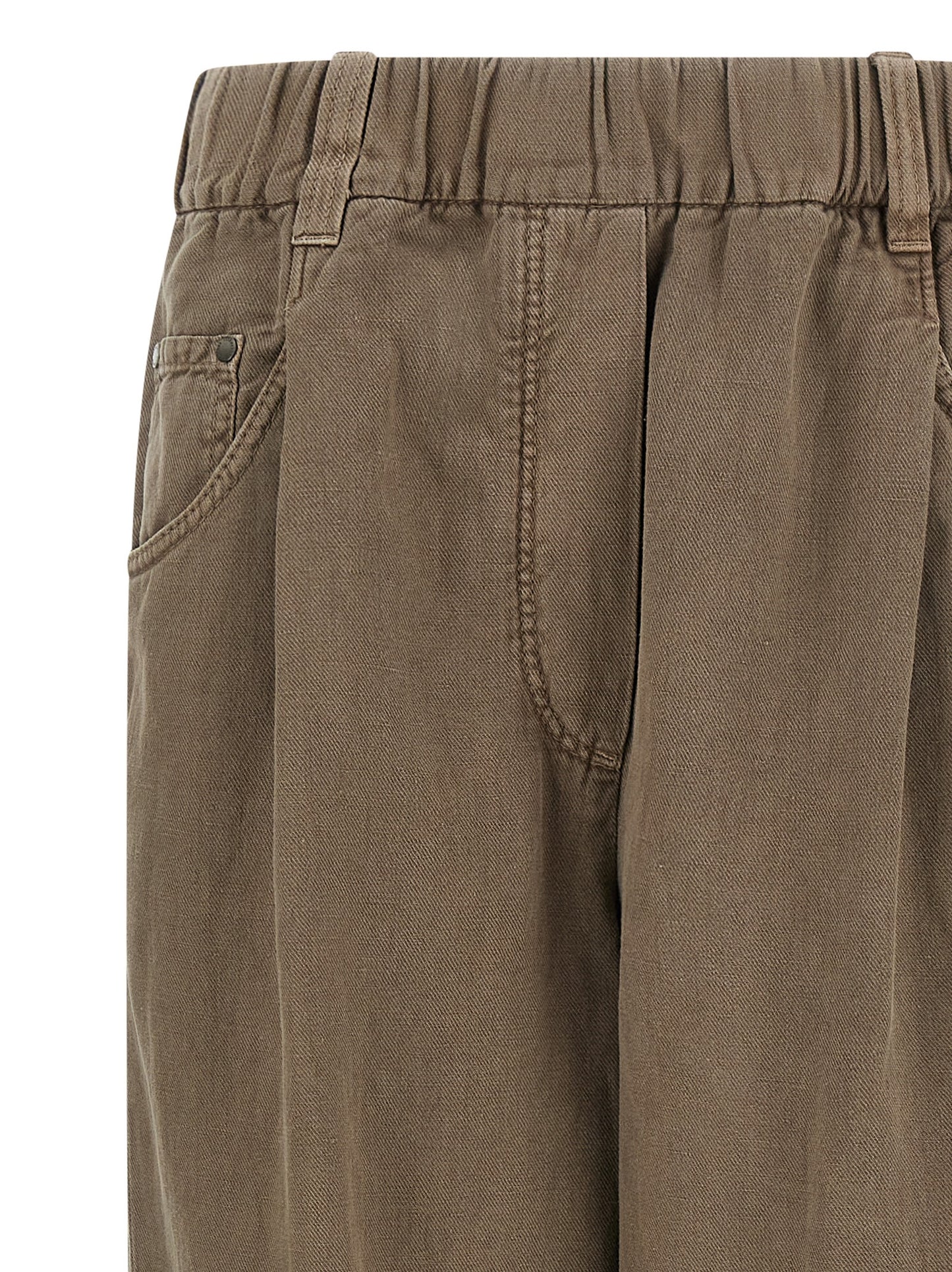 Brunello Cucinelli Brown Cotton Casual Pants