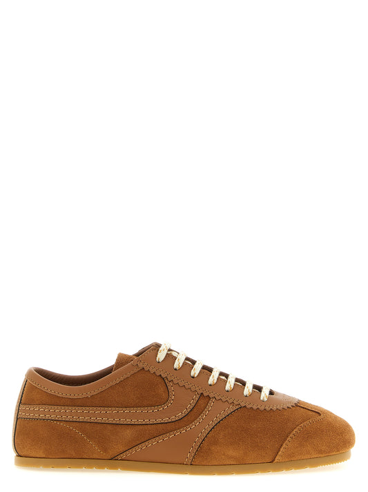 Dries Van Noten Brown Calfskin Low Top Sneakers