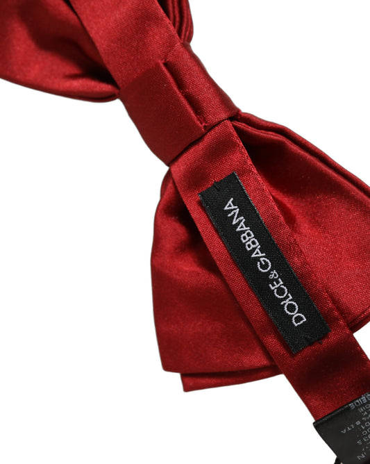 Dolce & Gabbana Men Red 100% Silk Adjustable Neck Papillon Bow Tie