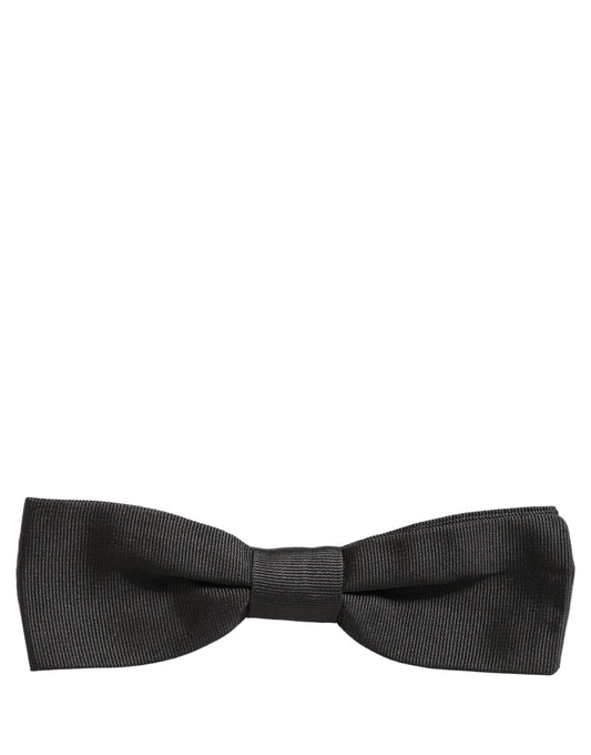 Dolce & Gabbana Men Black 100% Cotton Adjustable Neck Papillon Bow Tie