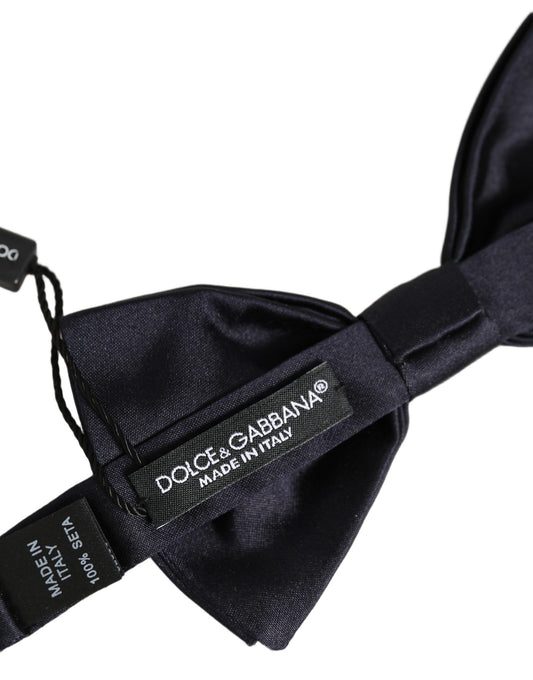 Dolce & Gabbana Men Black 100% Silk Adjustable Neck Papillon Bow Tie