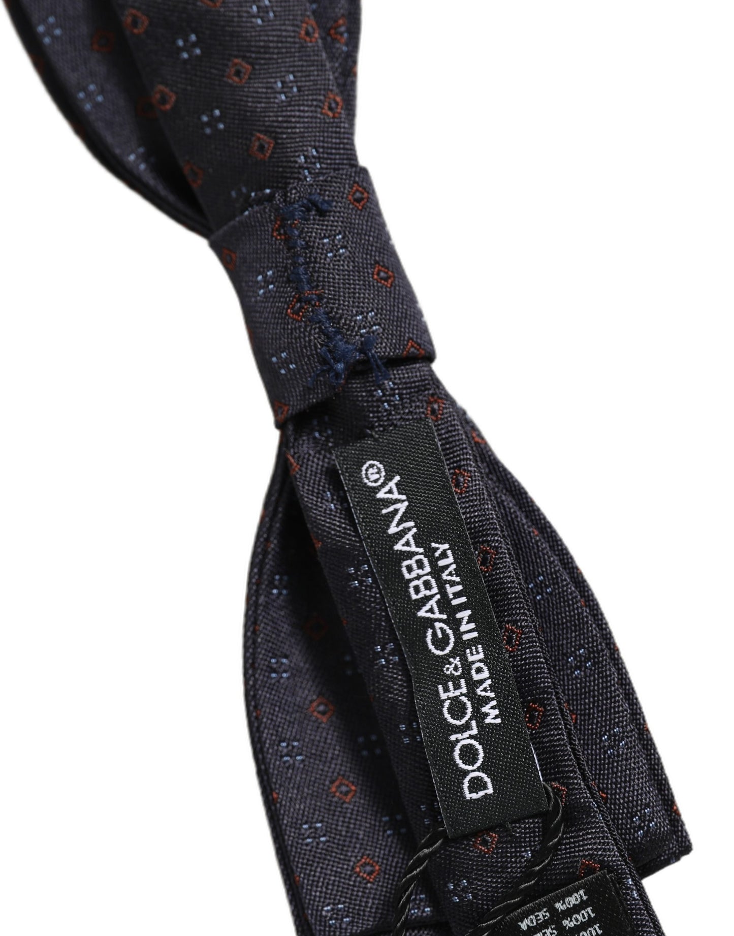 Dolce & Gabbana Black Diamond Pattern Adjustable Neck Papillon Bow Tie