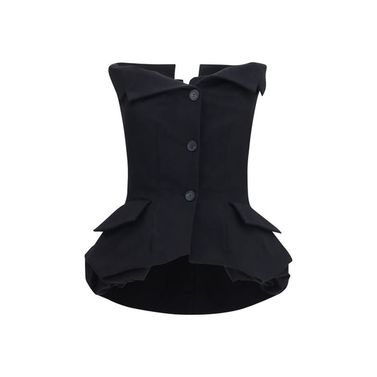 Magda Butrym Black Silk Blouse