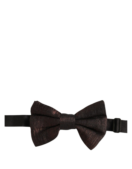 Dolce & Gabbana Men Brown 100% Silk Adjustable Neck Papillon Bow Tie
