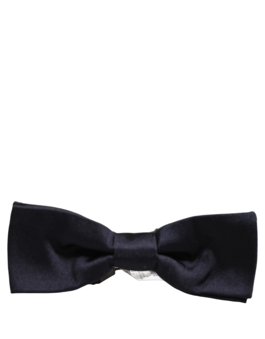 Dolce & Gabbana Men Dark Blue 100% Silk Adjustable Neck Papillon Bow Tie