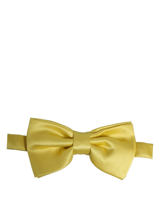 Dolce & Gabbana Men Yellow 100% Silk Adjustable Neck Papillon Bow Tie