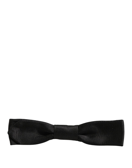 Dolce & Gabbana Men Black 100% SIlk Adjustable Neck Papillon Bow Tie