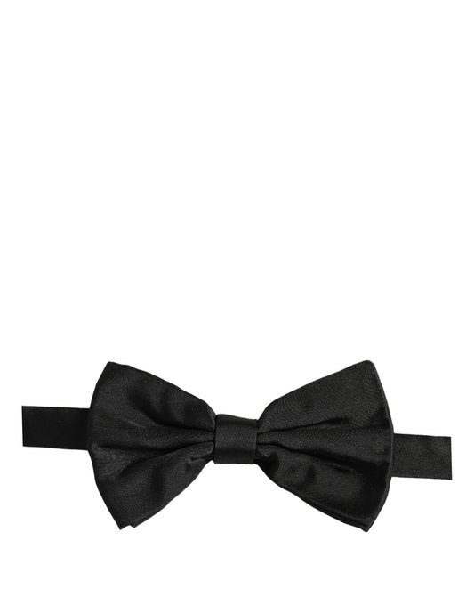 Dolce & Gabbana Men Black 100% Silk Adjustable Neck Papillon Bow Tie
