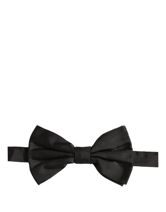 Dolce & Gabbana Men Black 100% Silk Adjustable Neck Papillon Bow Tie