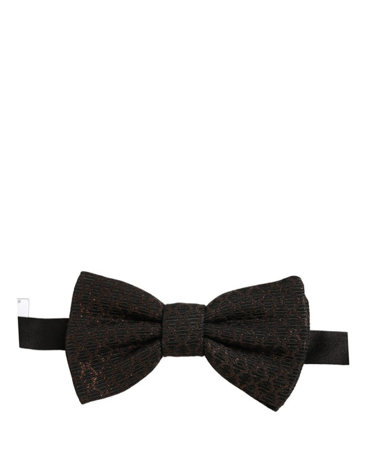 Dolce & Gabbana Men Brown 100% Silk Adjustable Neck Papillon Bow Tie