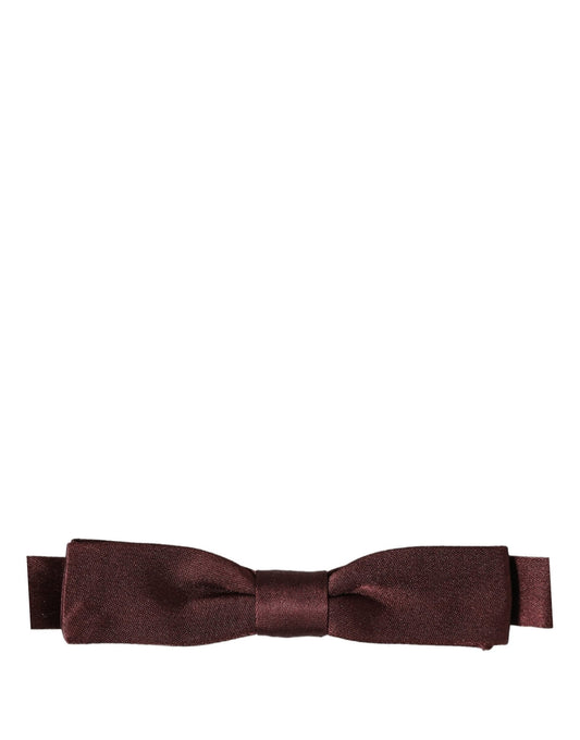 Dolce & Gabbana Men Brown 100% Silk Adjustable Neck Papillon Bow Tie