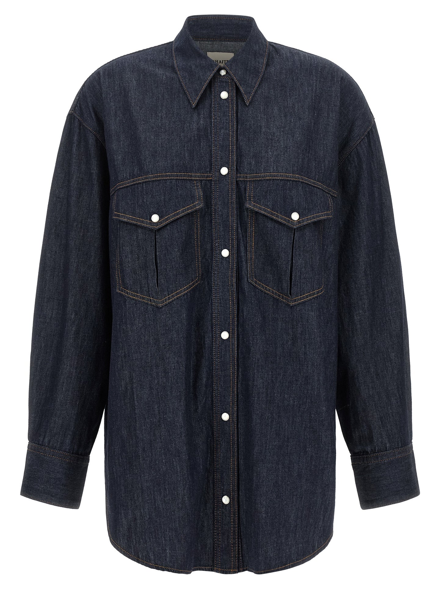 Khaite Blue Cotton Blouse
