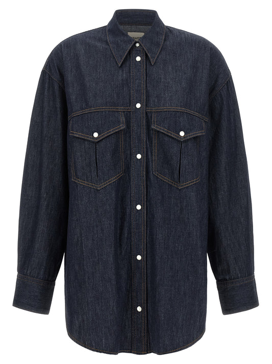 Khaite Blue Cotton Blouse