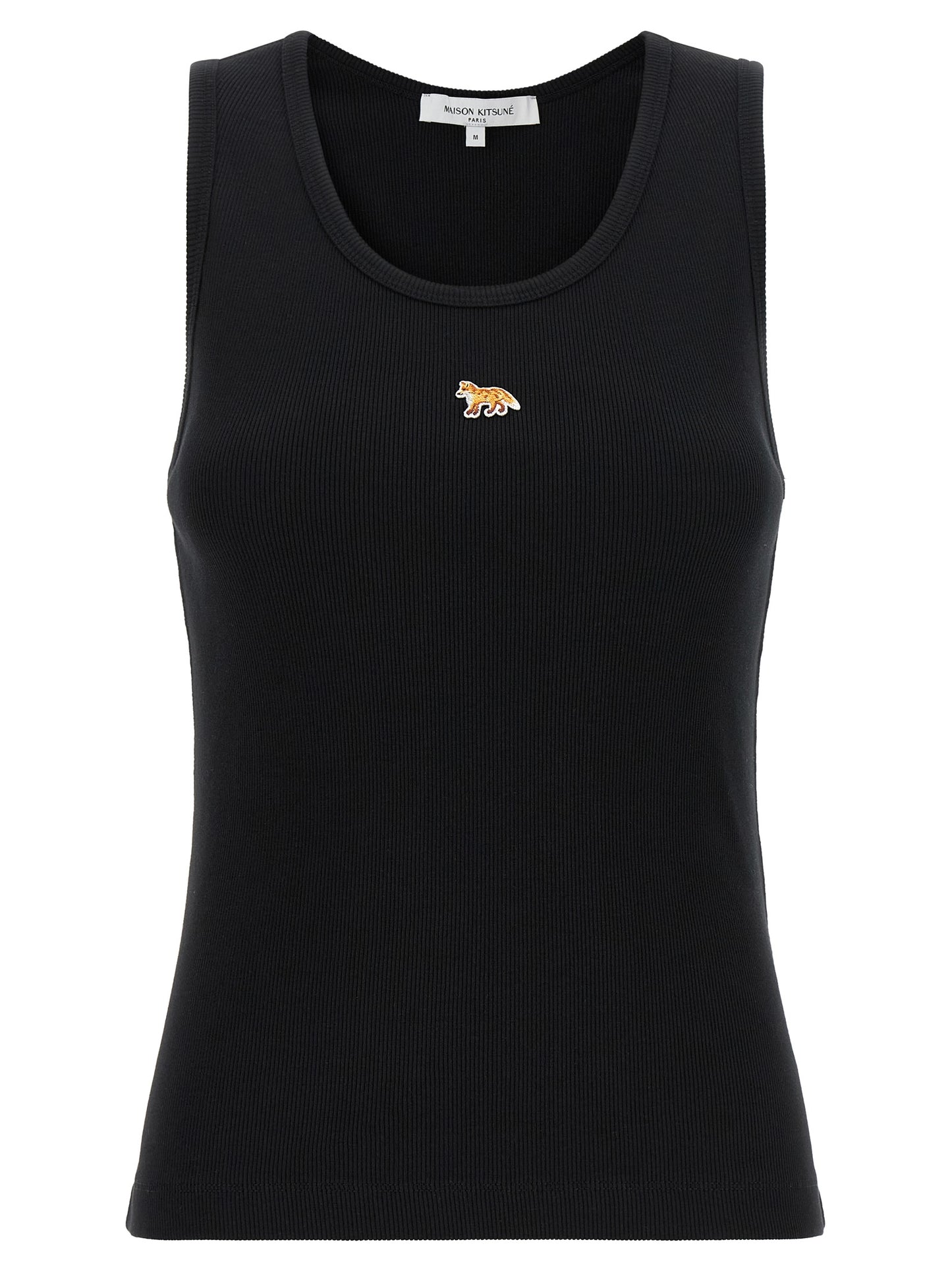 Maison Kitsuné Black Cotton Sleeveles T-Shirt