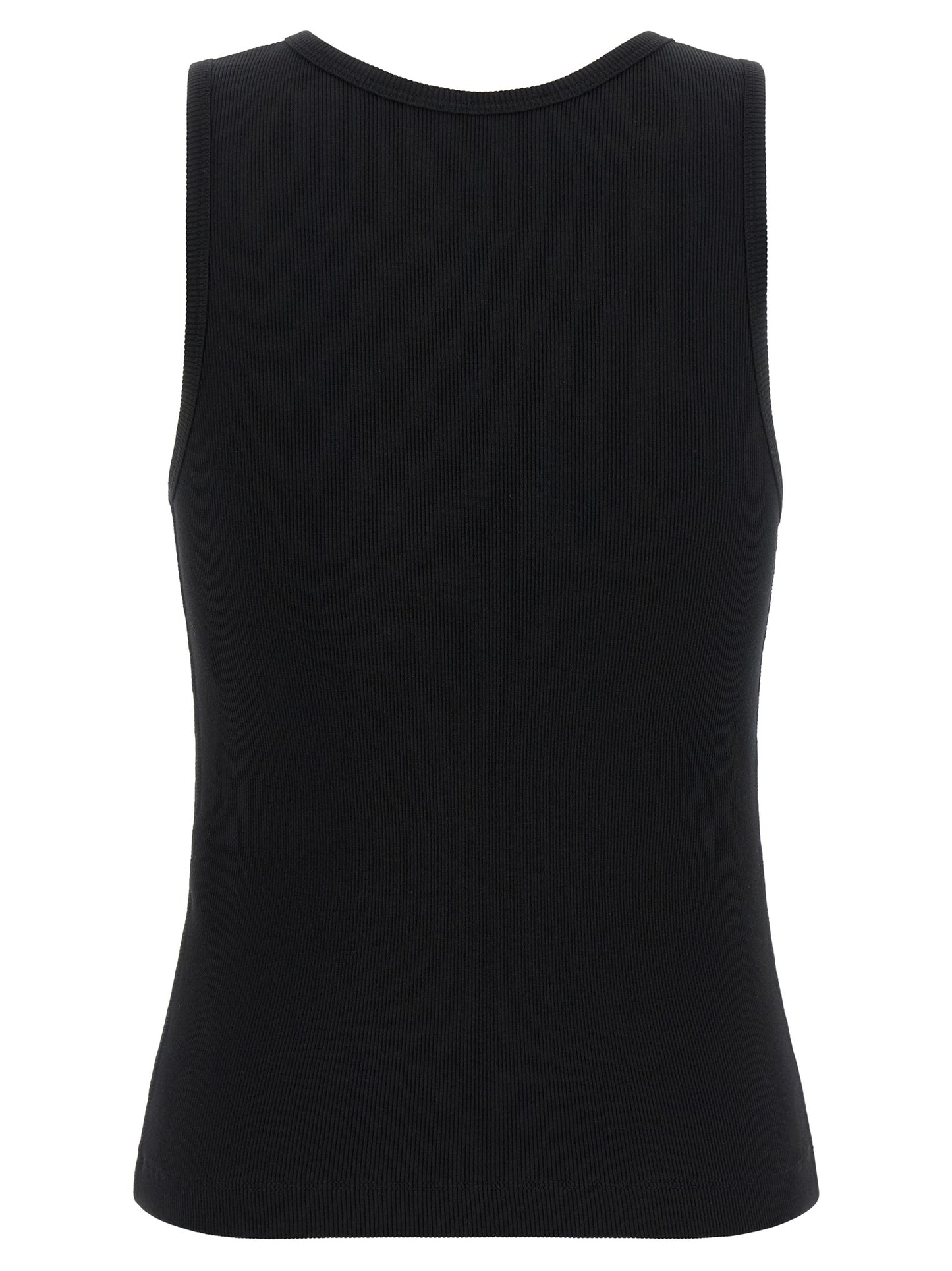 Maison Kitsuné Black Cotton Sleeveles T-Shirt