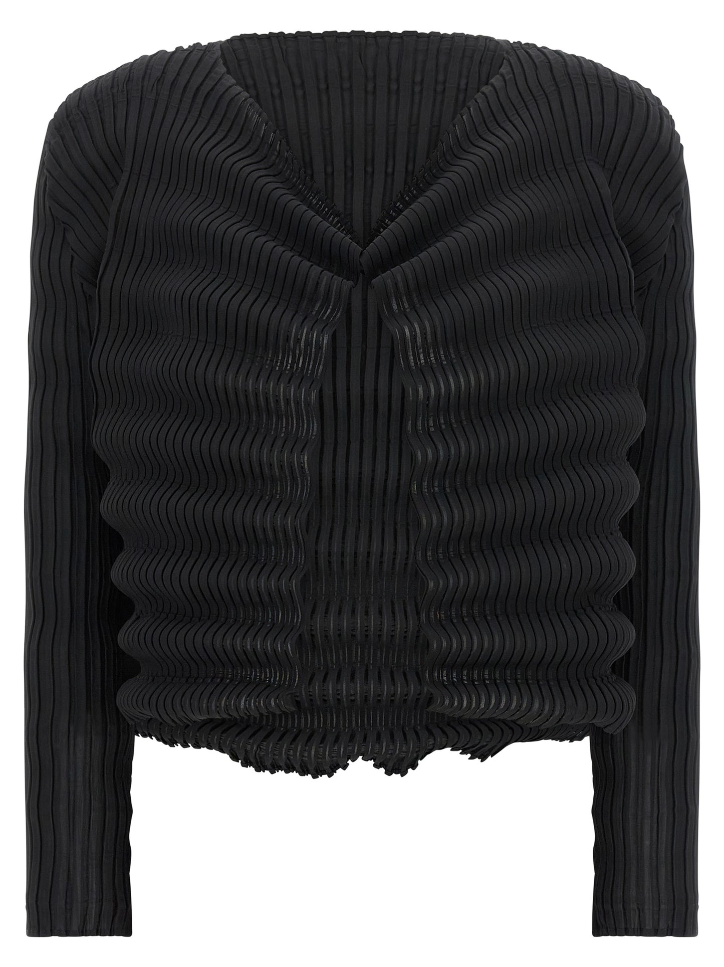 Issey Miyake Black Polyester Cardigan