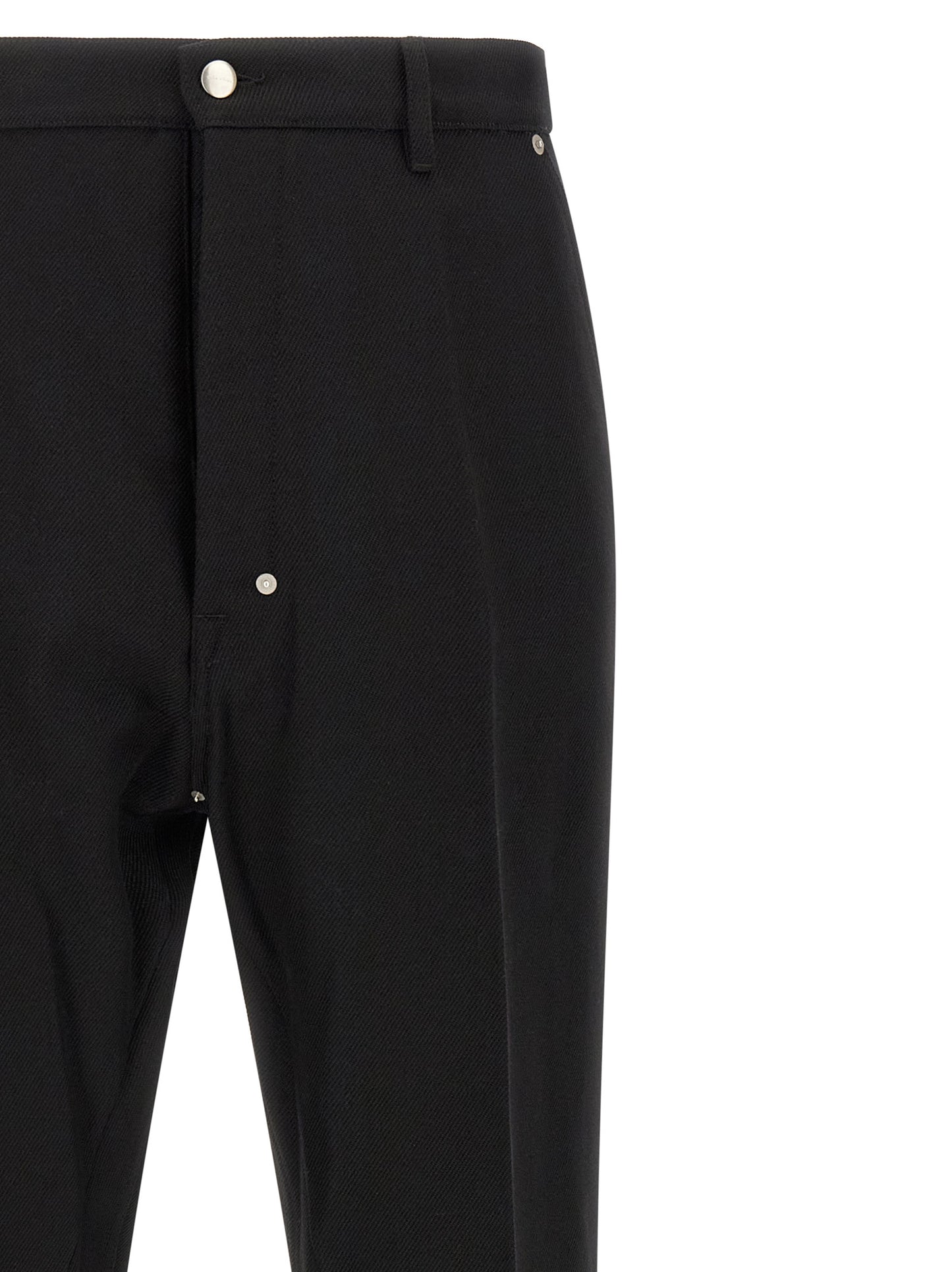 Rick Owens Black Cotton Casual Pants