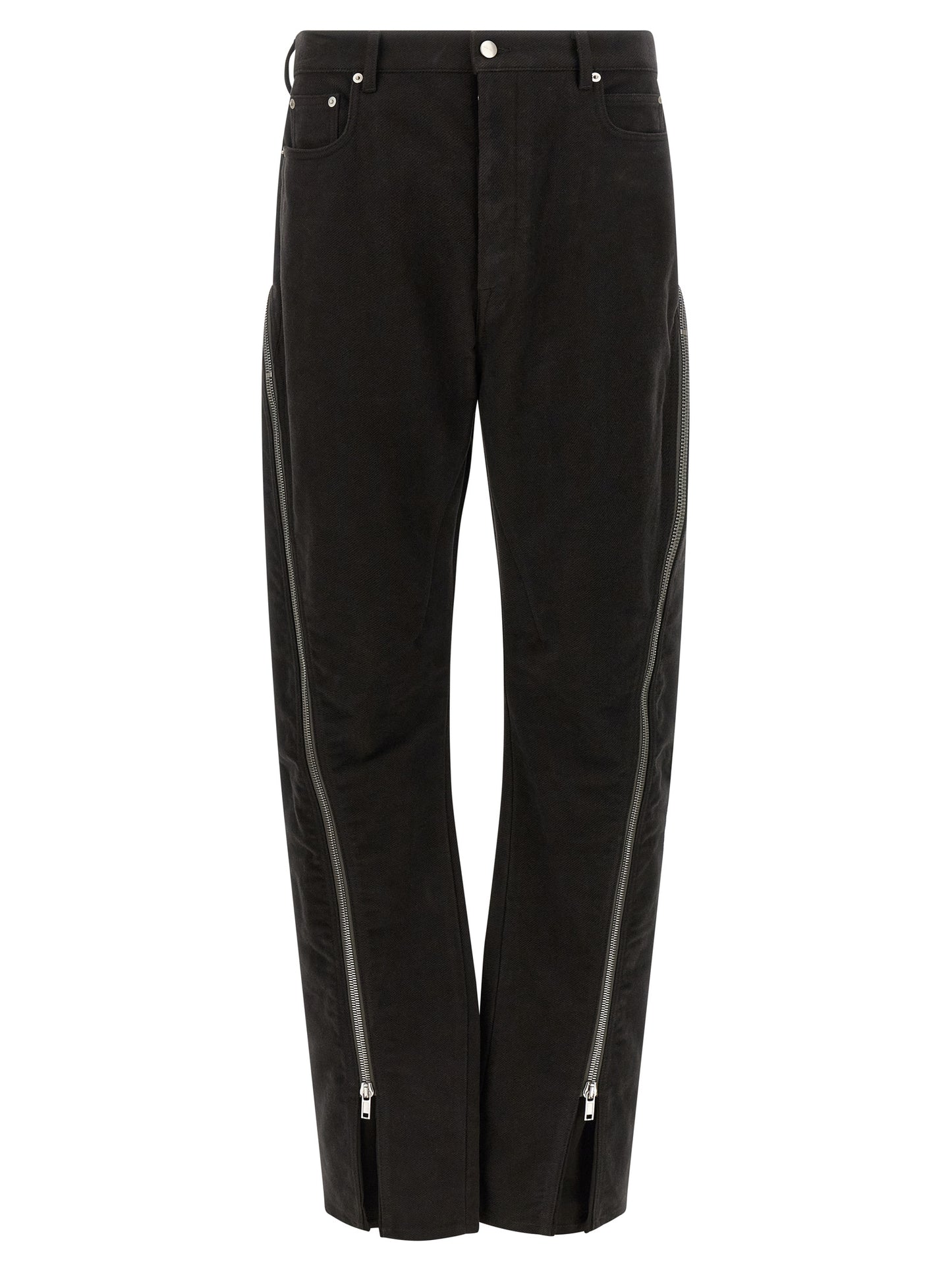 Rick Owens Black Cotton Flared Pants