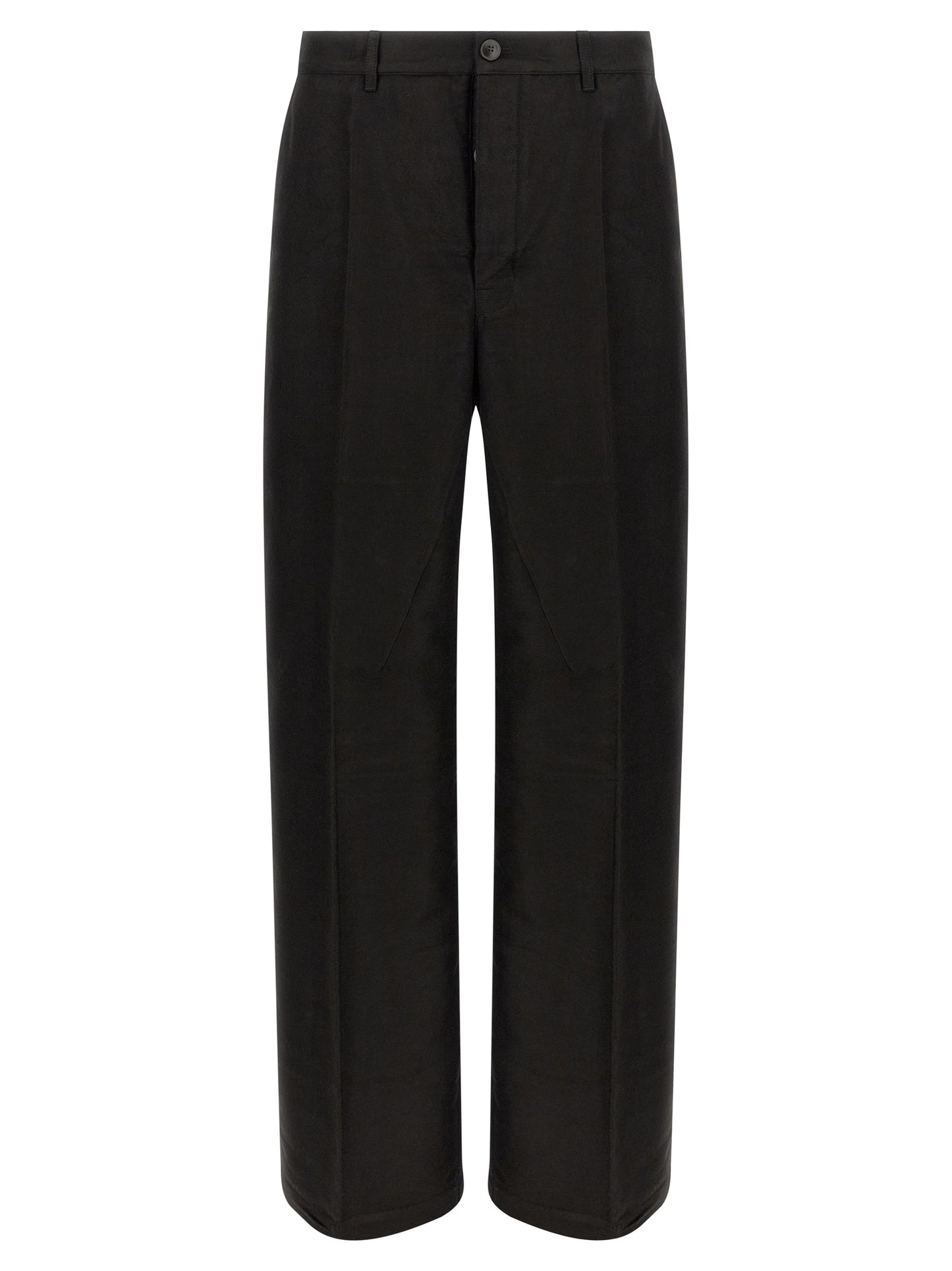 Rick Owens Black Ramie Casual Pants