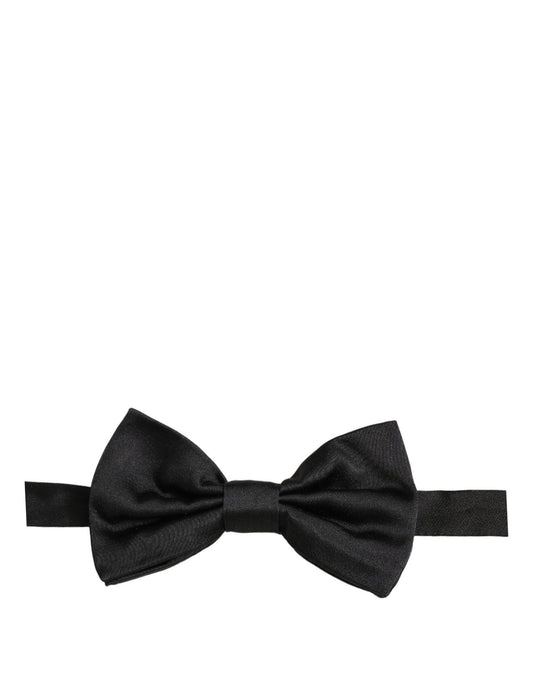 Dolce & Gabbana Men Black 100% Silk Adjustable Neck Papillon Bow Tie