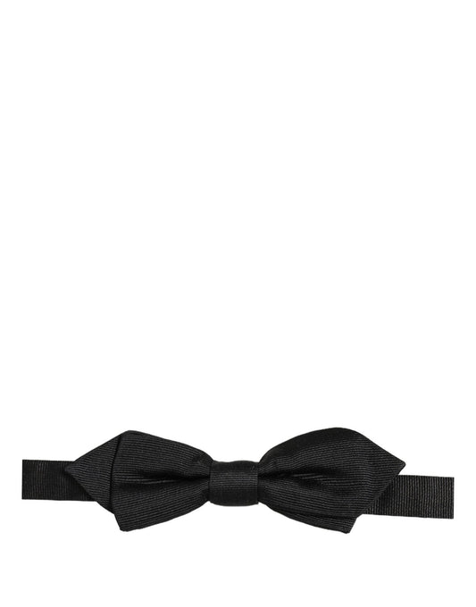 Dolce & Gabbana Men Black 100% Silk Adjustable Neck Papillon Bow Tie