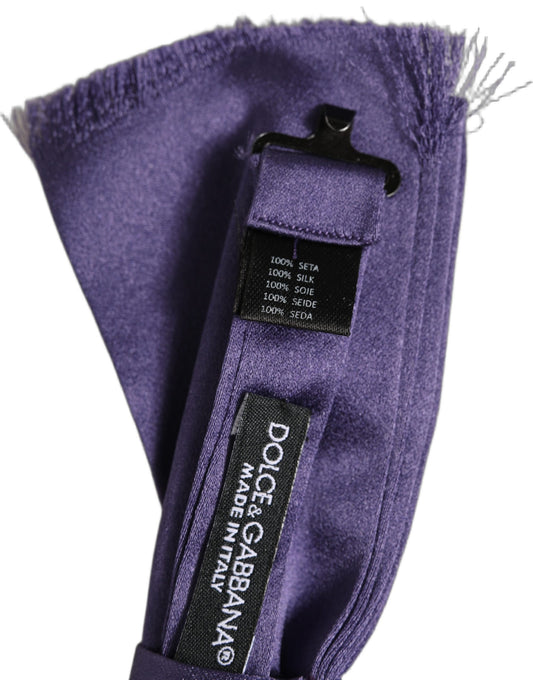 Dolce & Gabbana Men Purple 100% Silk Adjustable Neck Papillon Bow Tie