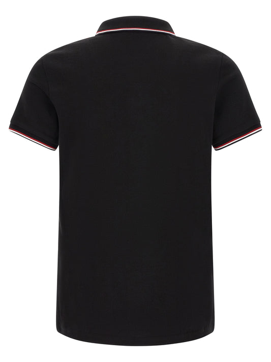 Moncler Black Cotton Polo Shirt