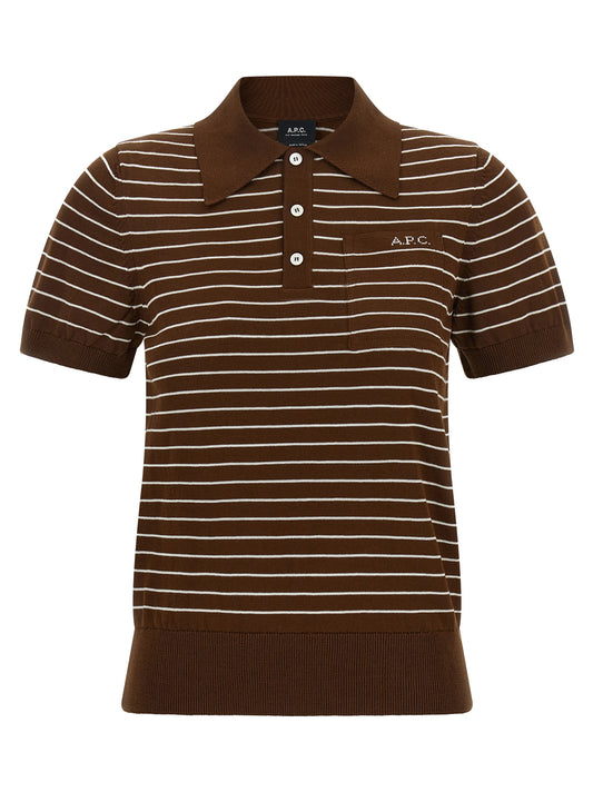 A.P.C. Brown Cotton Polo Shirt