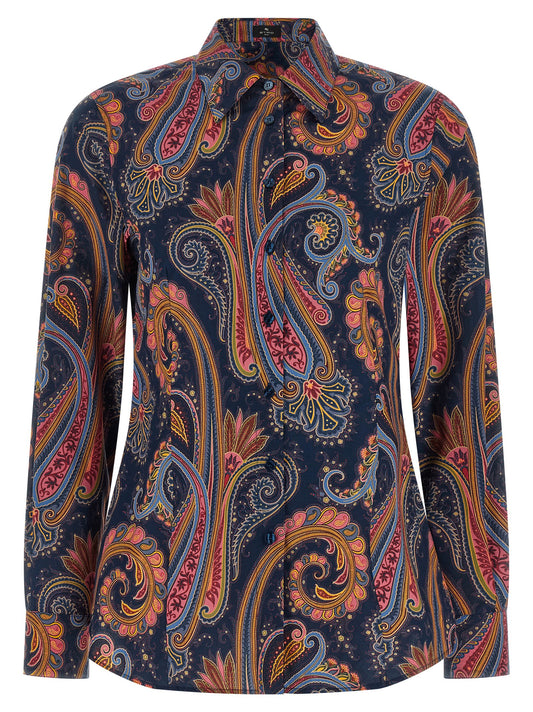 Etro Blue Cotton Blouse