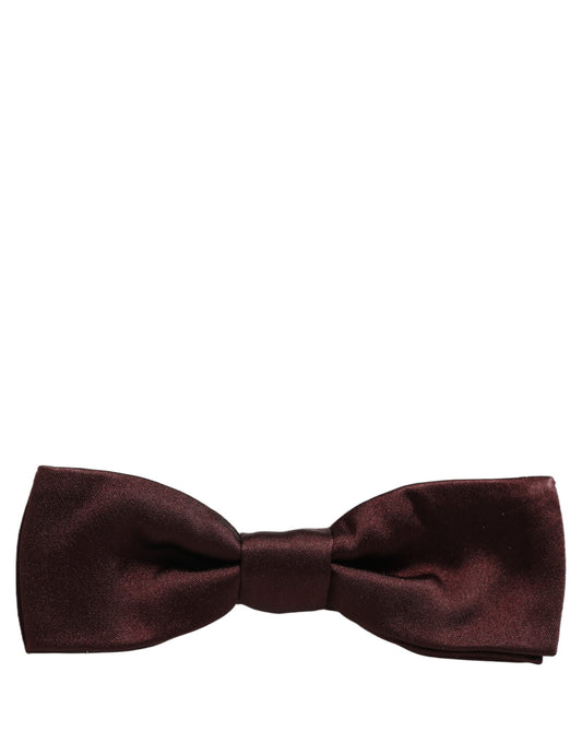 Dolce & Gabbana Men Brown 100% Silk Adjustable Neck Papillon Bow Tie