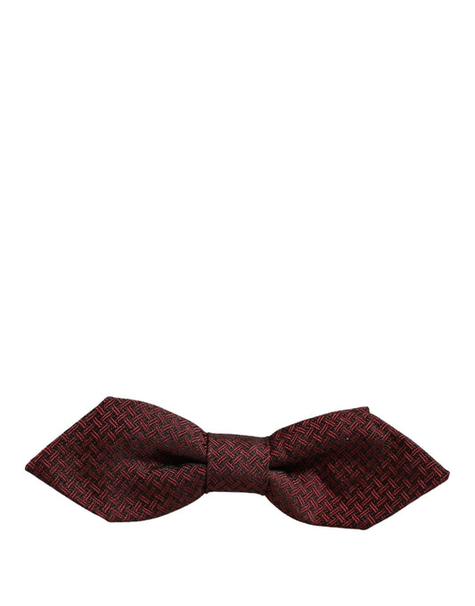 Dolce & Gabbana Men Red Silk Fantasy Adjustable Neck Papillon Bow Tie