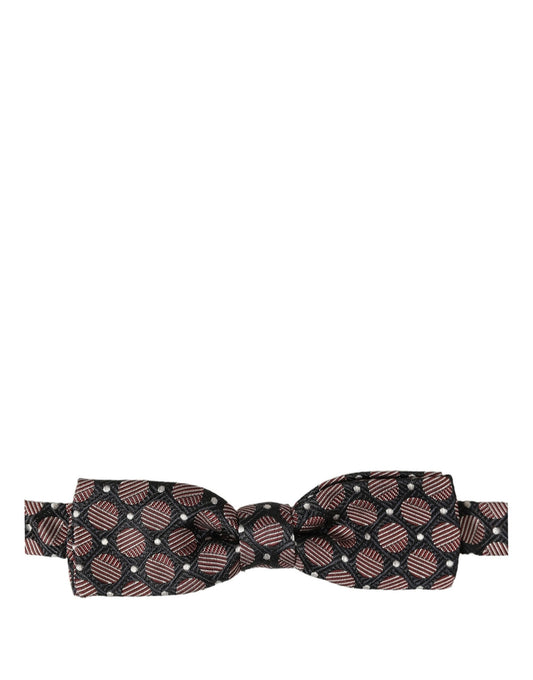 Dolce & Gabbana Multicolor Geometric Silk Adjustable Neck Papillon Bow Tie