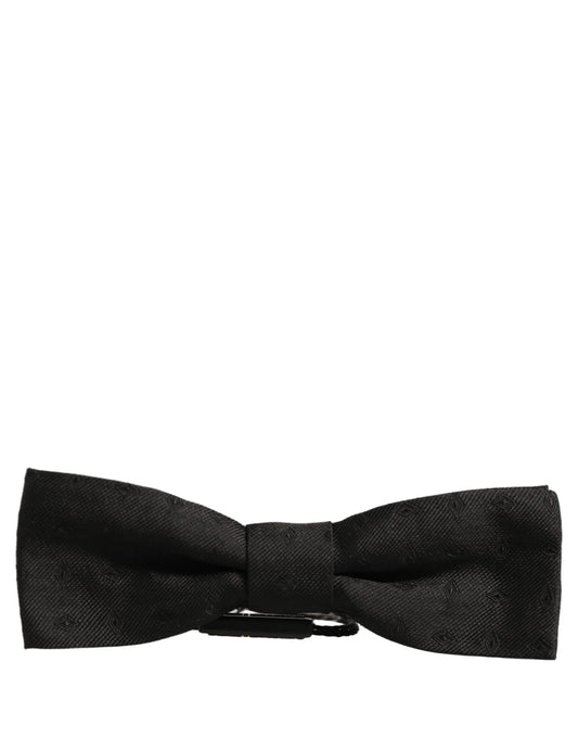 Dolce & Gabbana Men Black 100% Silk Adjustable Neck Papillon Bow Tie