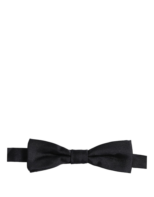 Dolce & Gabbana Men Black 100% Silk Adjustable Neck Papillon Bow Tie