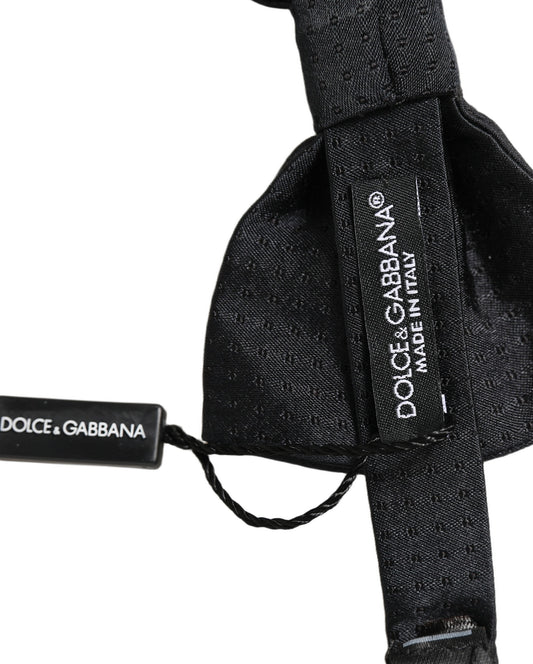 Dolce & Gabbana Men Black 100% Silk Adjustable Neck Papillon Bow Tie