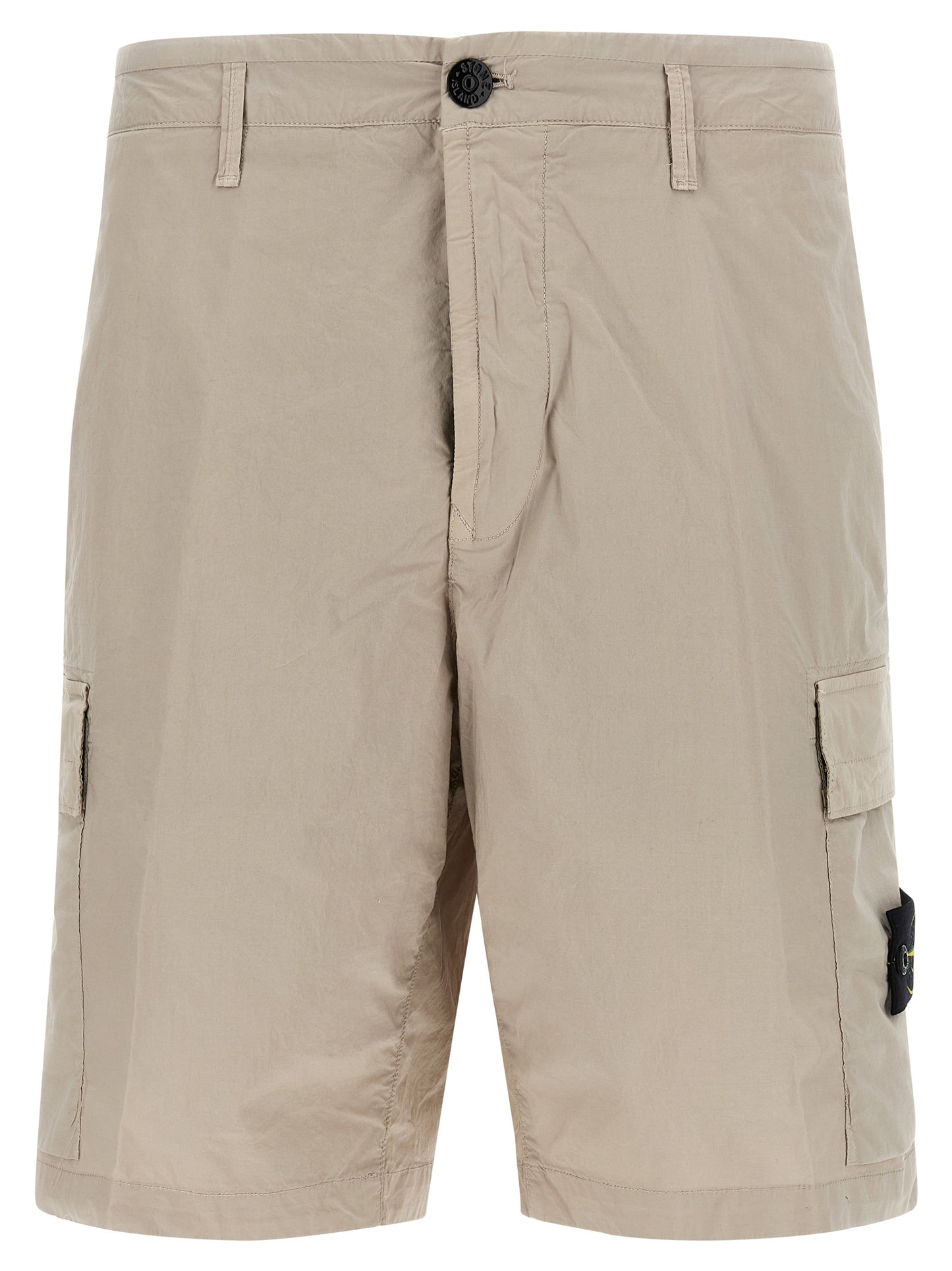 Stone Island Gray Cotton Bermuda Shorts