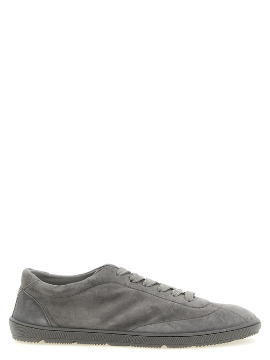 Brunello Cucinelli Gray Calfskin Low Top Sneakers