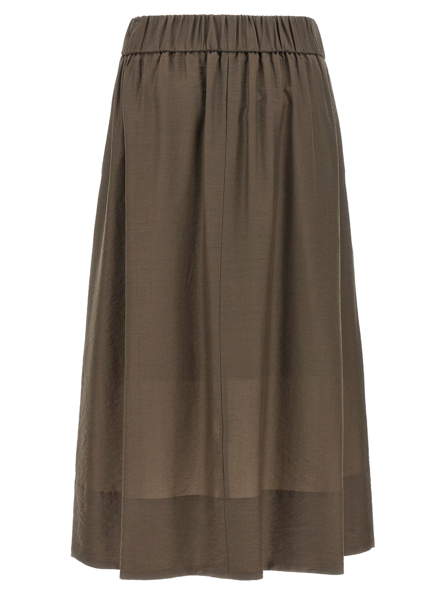 Peserico Brown Lycra Midi Skirt