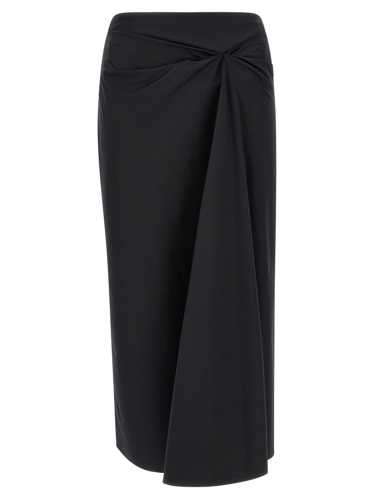 Max Mara Black Cotton Midi Skirt