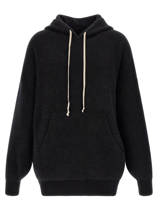 Rick Owens Black Marabou Sweatshirt
