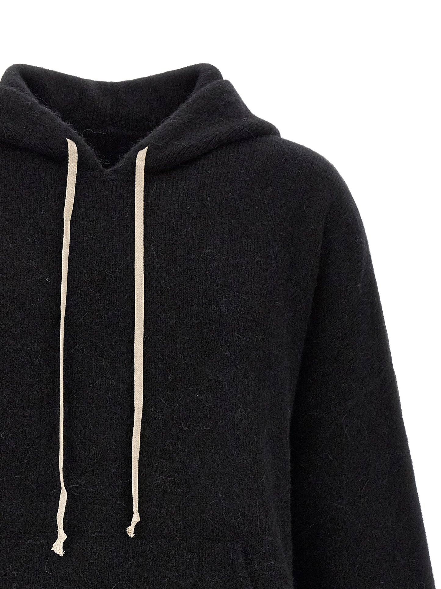 Rick Owens Black Marabou Sweatshirt