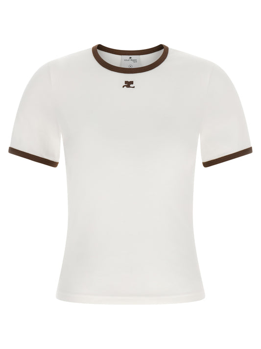 Courrèges Brown Cotton T-Shirt