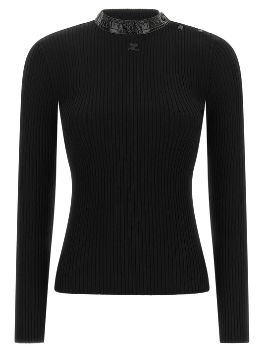 Courrèges Black Viscose Cardigan
