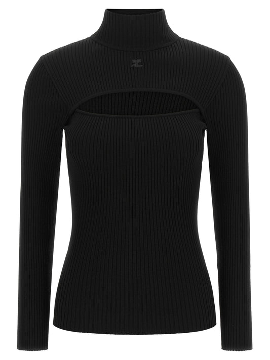 Courrèges Black Viscose Cardigan