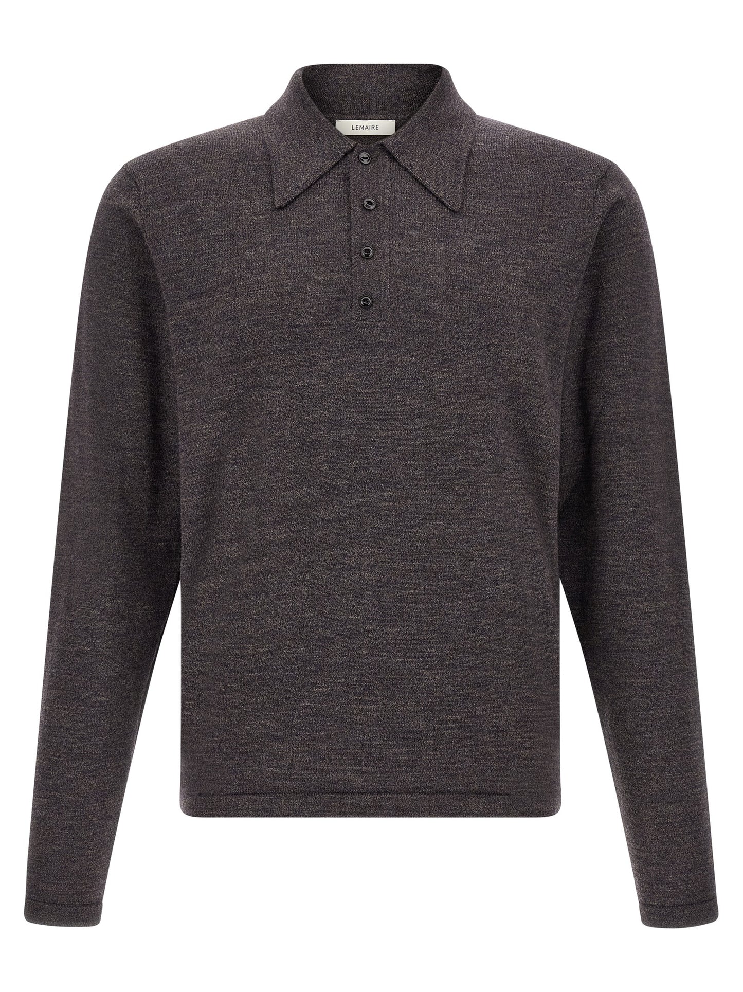 Lemaire Brown Wool Polo Shirt