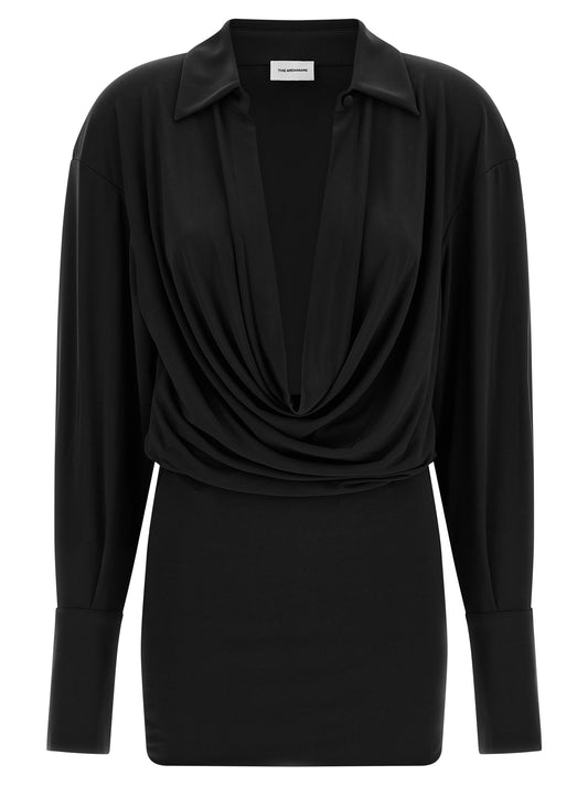 The Andamane Black Polyester Short Dress
